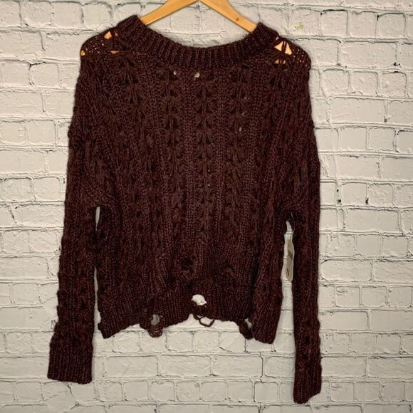 NWT Alter’d State destructed cropped sweater. Small - Picture 1 of 5